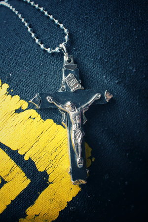 Necklace with crossの写真素材