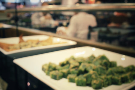 Blurred of restaurant at hotel