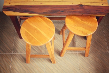 Vintage chairs with tableの写真素材