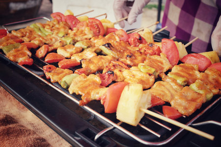 Bar-B-Q or BBQ grill of meat