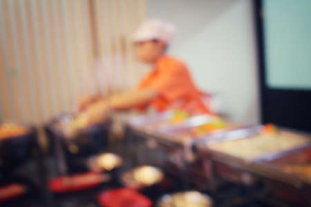 Blurred of restaurant at hotelの写真素材