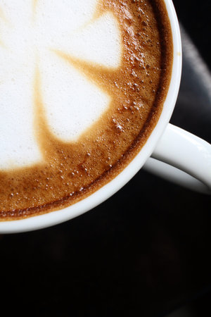 Vintage latte art coffee