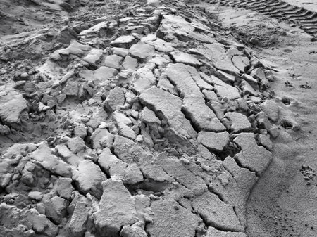 Cracked dry soil