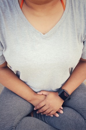Woman hand with smartwatchの写真素材