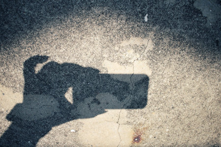 Shadow of using smart phone
