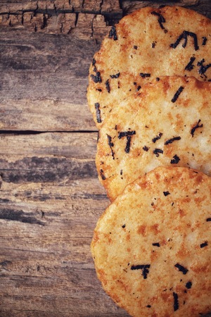 Snack of senbei rice cake japaneseの写真素材