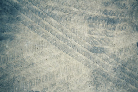 Wheel tracks on road