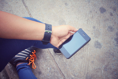 Woman using smart phone