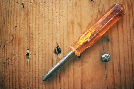 Screwdriver with screwの写真素材