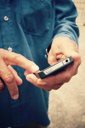 Man using smart phoneの写真素材