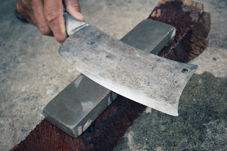 Vintage knife grinderの写真素材