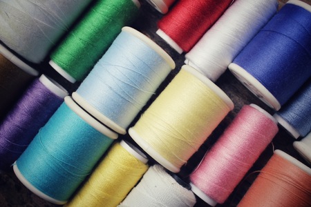 Bobbins colorful threadsの写真素材