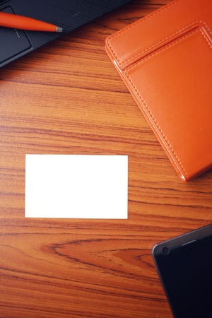 Blank business card at officeの写真素材