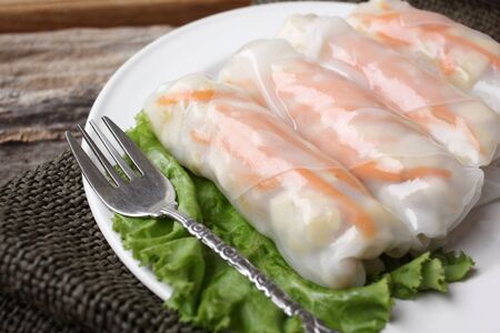 Vietnamese noodles rollの写真素材
