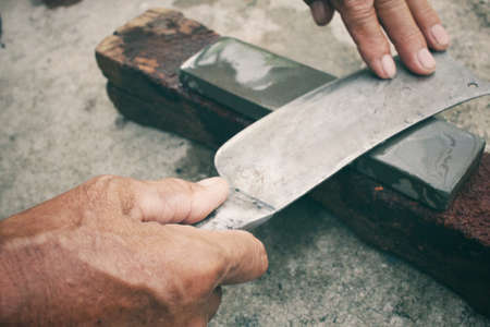 Vintage knife grinderの写真素材