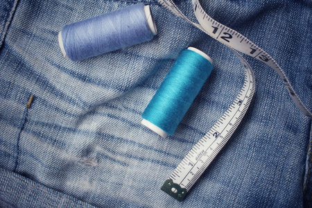 Bobbins threads on jeans