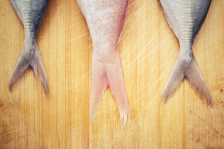 Tail of fresh raw fish