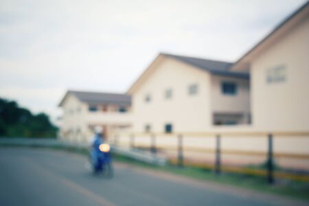 Blurred of motorcycle on roadの写真素材