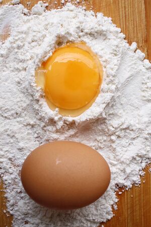 Eggs and flourの写真素材