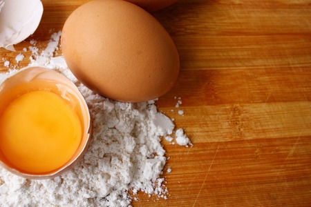 Eggs and flourの写真素材
