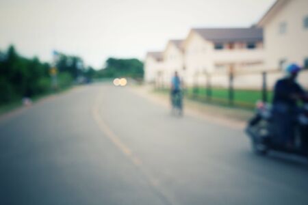 Blurred of motorcycle on roadの写真素材