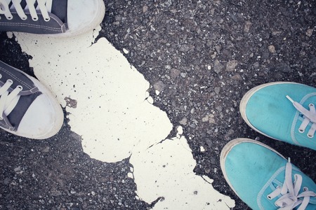 Sneakers coupleの写真素材