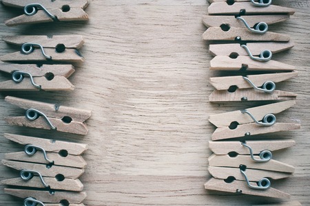 Wooden cloth pegsの写真素材