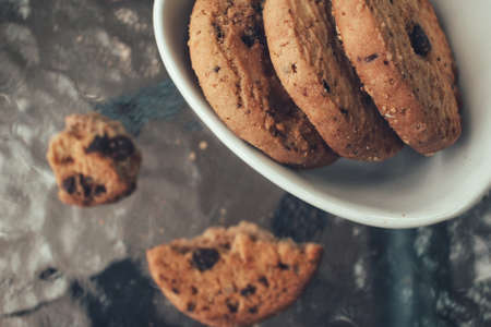 Chocolate chip cookiesの写真素材