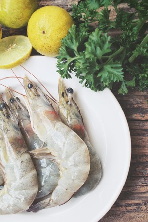 Raw shrimpの写真素材