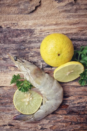Raw shrimpの写真素材