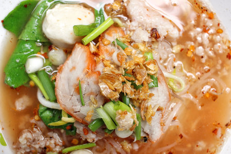 Noodles in soup of asia style