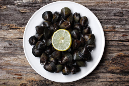 Raw clams.