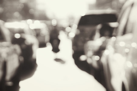 Blurred of car on road