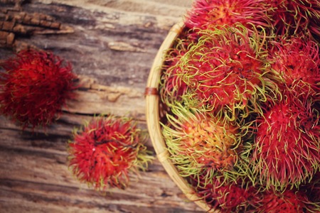Sweet fruits rambutanの写真素材