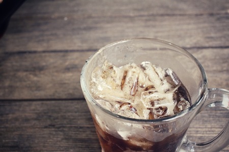 Cola with ice cubesの写真素材