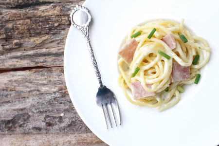 Spaghetti carbonaraの写真素材