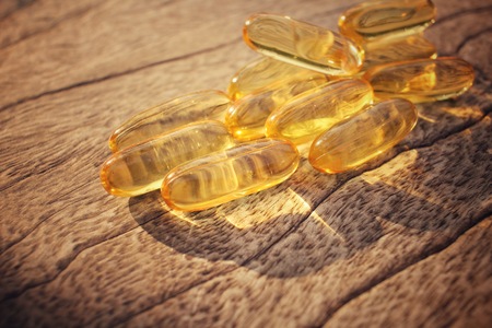 Cod liver oil capsulesの写真素材