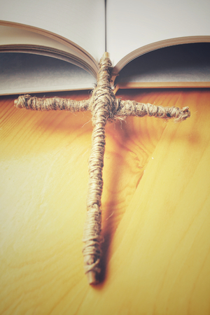 Book with crossの写真素材