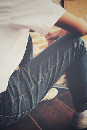 Jeans with legの写真素材