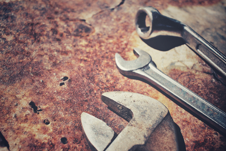 Set of tools wrenchの写真素材