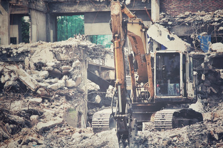 Building demolition debris
