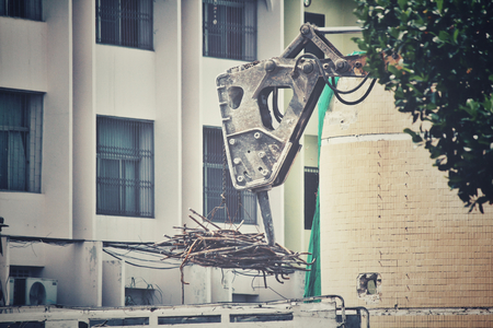 Building demolition debrisの写真素材
