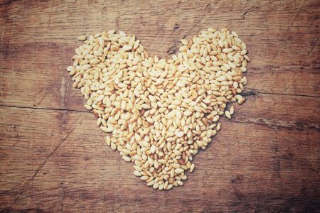 Heart of sesame seedsの写真素材