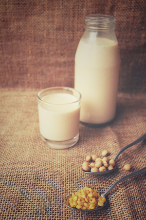 Soy milk with beansの写真素材