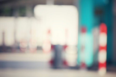 Blurred of gas stationの写真素材