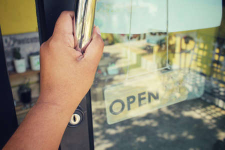 Open signboardの写真素材