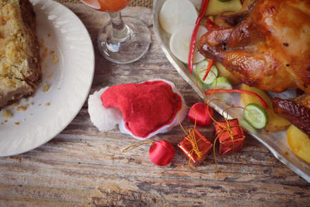 Roasted turkey for christmas dayの写真素材