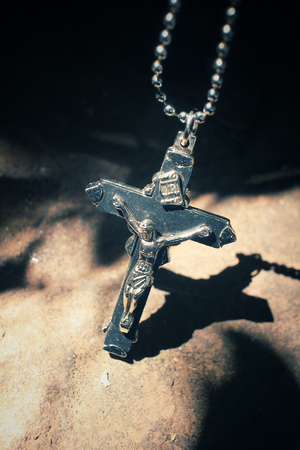 Cross with shadowの写真素材