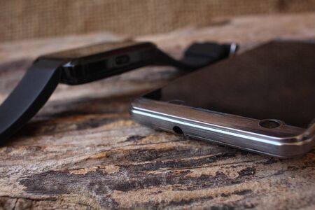 Smartwatch with smart phoneの写真素材