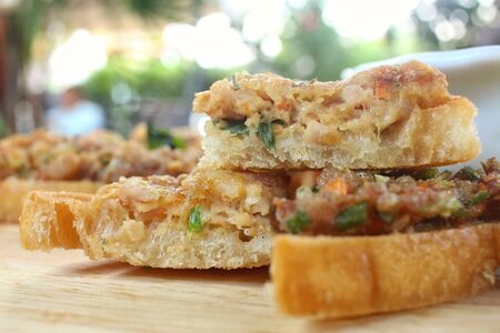 Pork on toast breadの写真素材